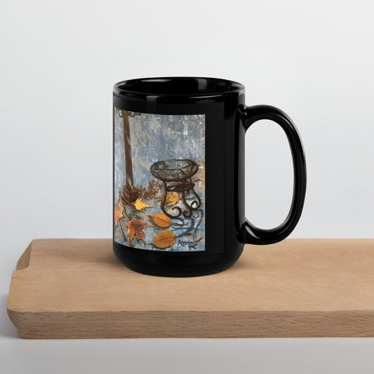 "Autumn Conversation" Black Glossy Mug